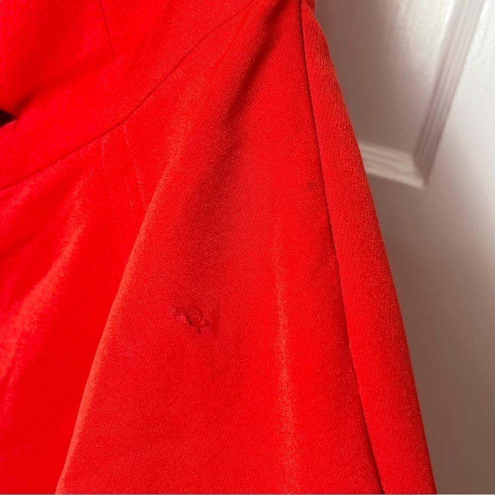 TOCCIN Red Bow Detail One Shoulder Sleeveless Front Cutout Mini Sheath Dress 4 - Picture 8 of 8